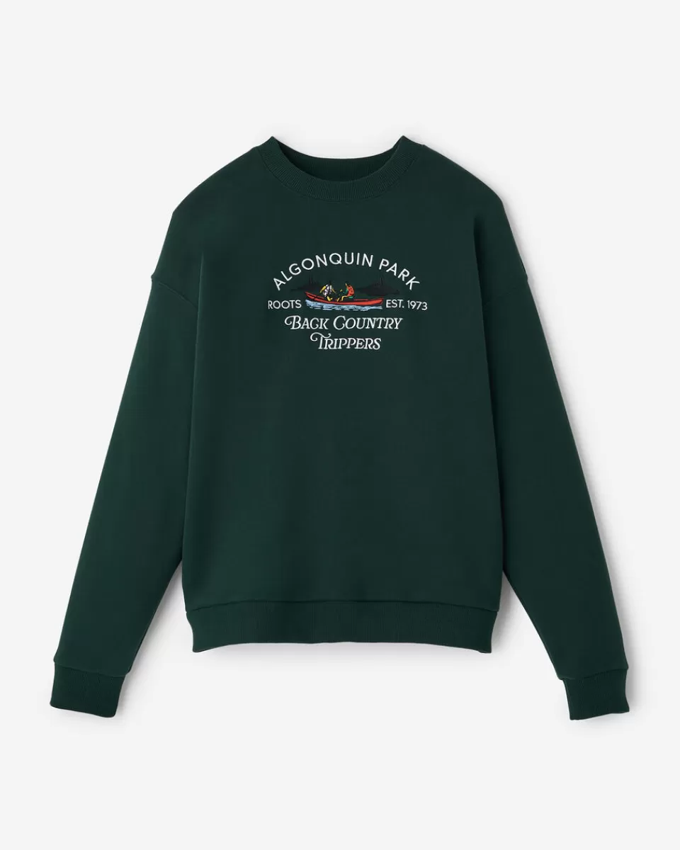 Roots Algonquin Park Club Crew Sweatshirt VARSITY GREEN Outlet