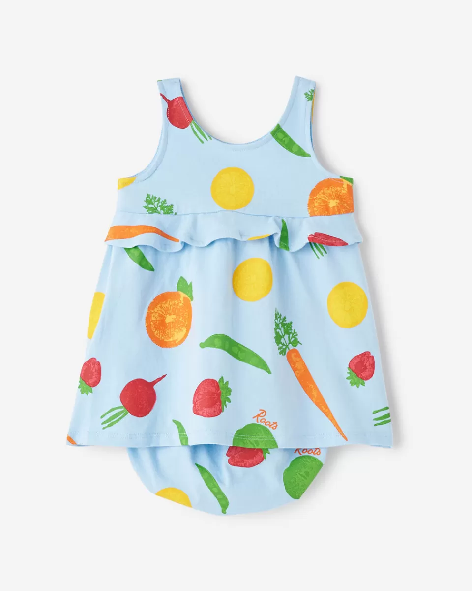 Roots Baby Garden Print Babydoll Dress CLEAR SKY BLUE Best Sale