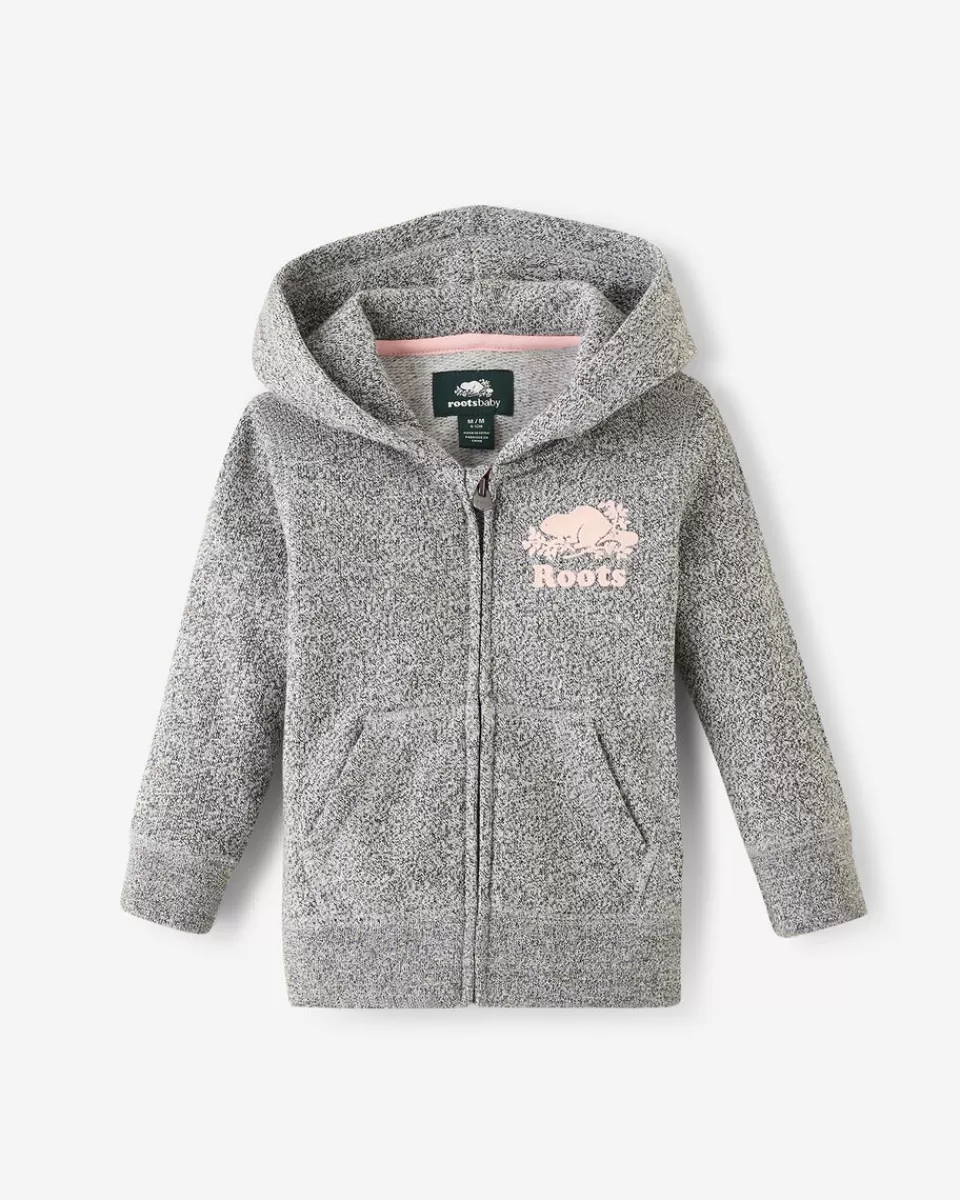 Roots Baby Organic Original Full Zip Hoodie SALT & PEPPER New