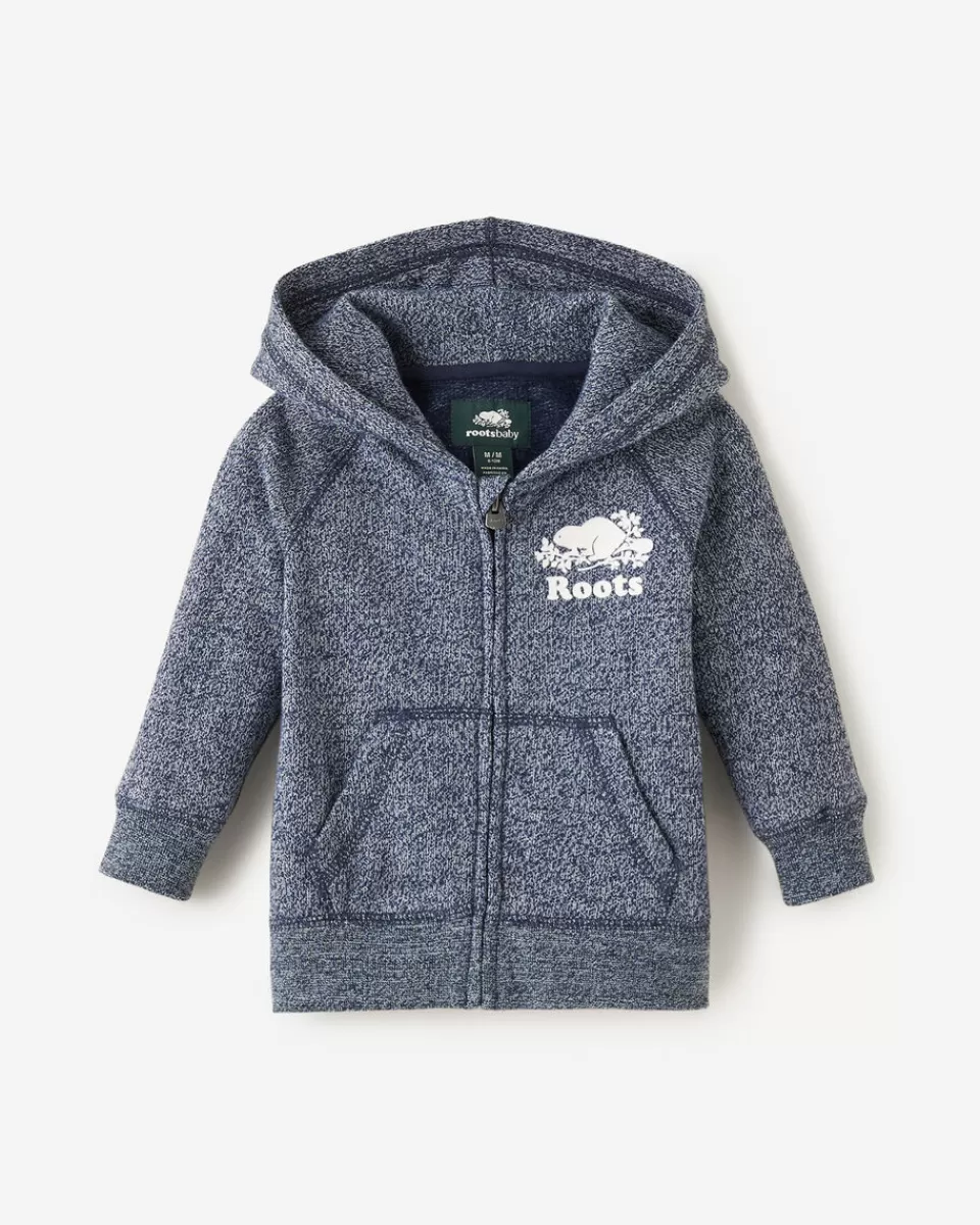 Roots Baby Organic Original Full Zip Hoodie NAVY BLAZER PEPPER Fashion