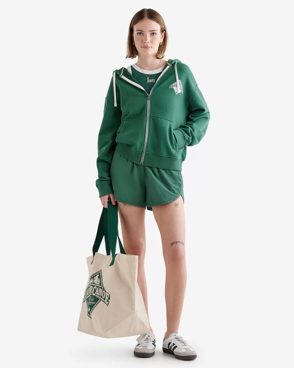 Roots Beaver Canoe Full Zip Hoodie FOREST GREEN Clearance