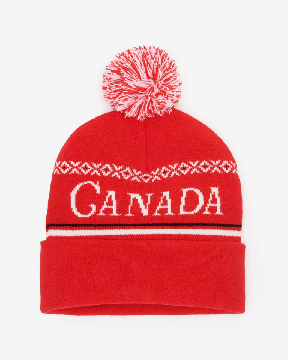 Roots Canada Intarsia Toque CARDINAL RED Discount