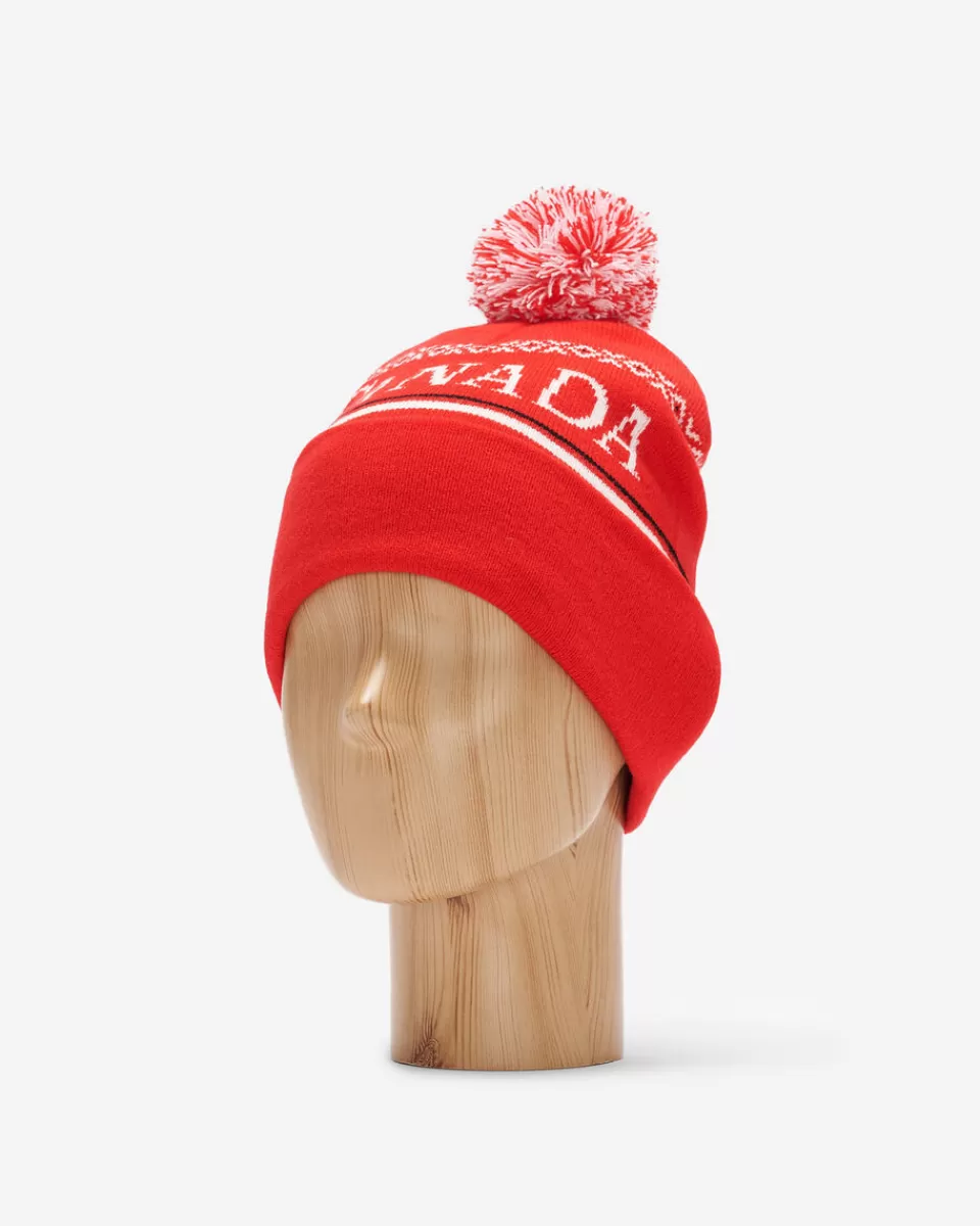 Roots Canada Intarsia Toque CARDINAL RED Discount