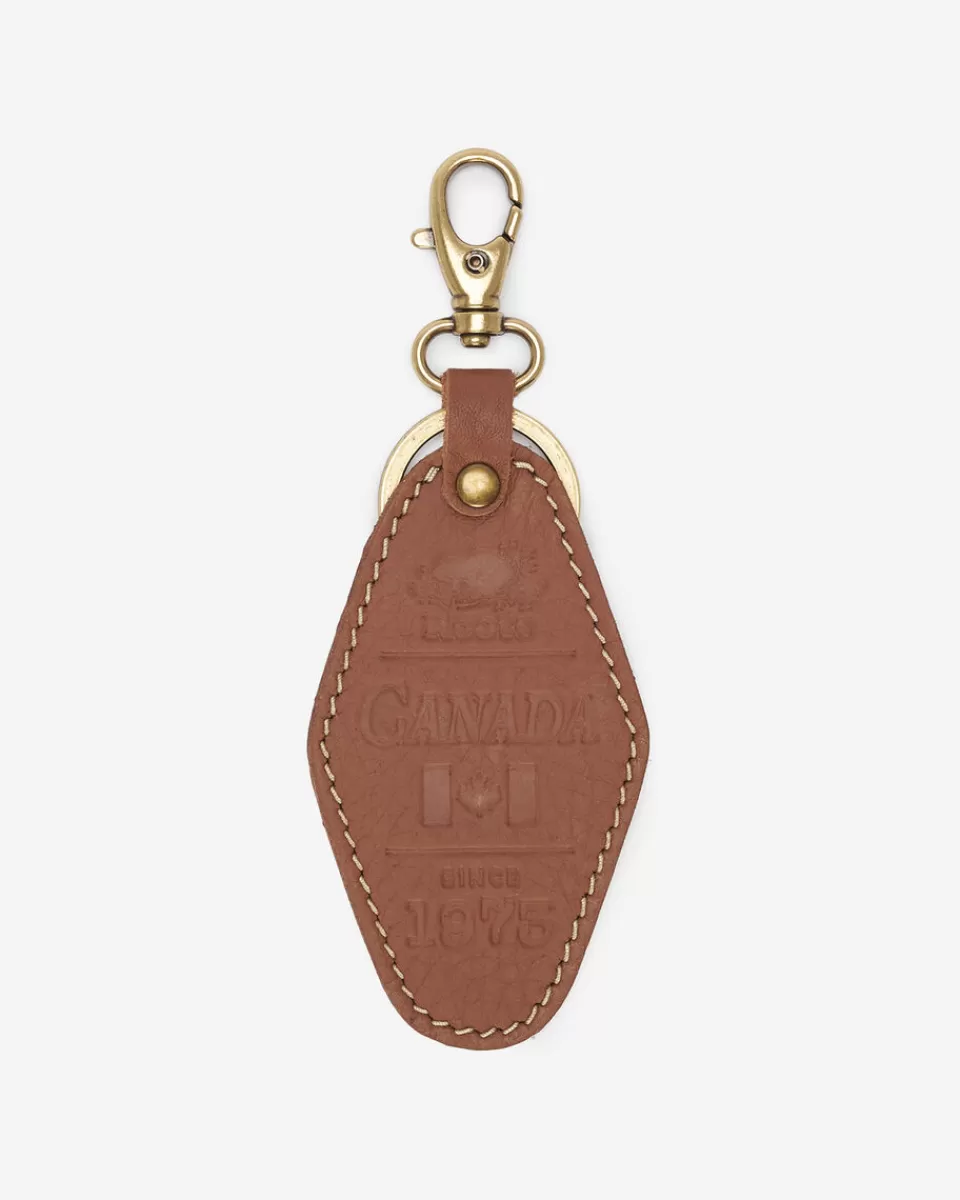 Roots Canada Leather Keychain NUTMEG Online