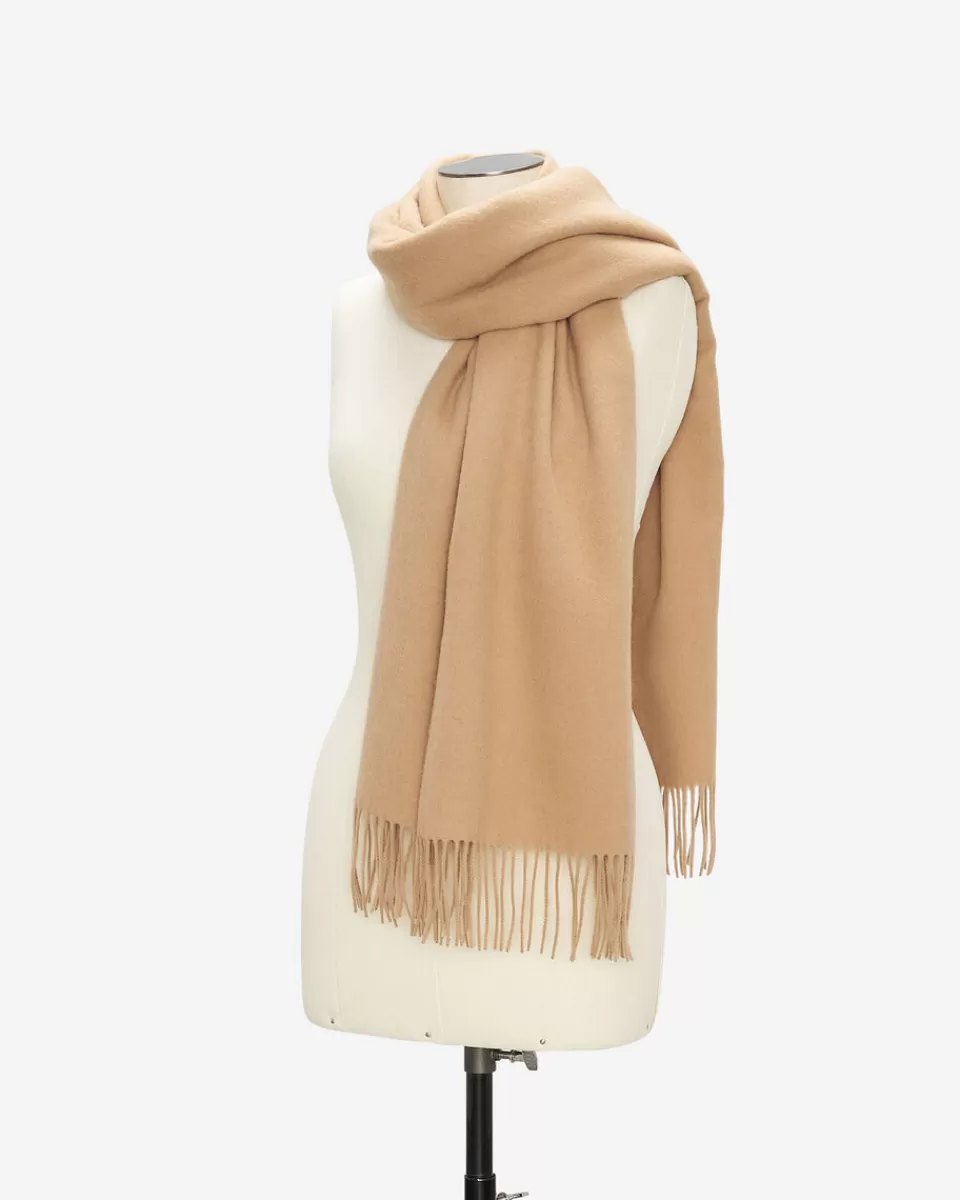 Roots Cold Lake Wool Blanket Scarf CAMEL MIX Sale