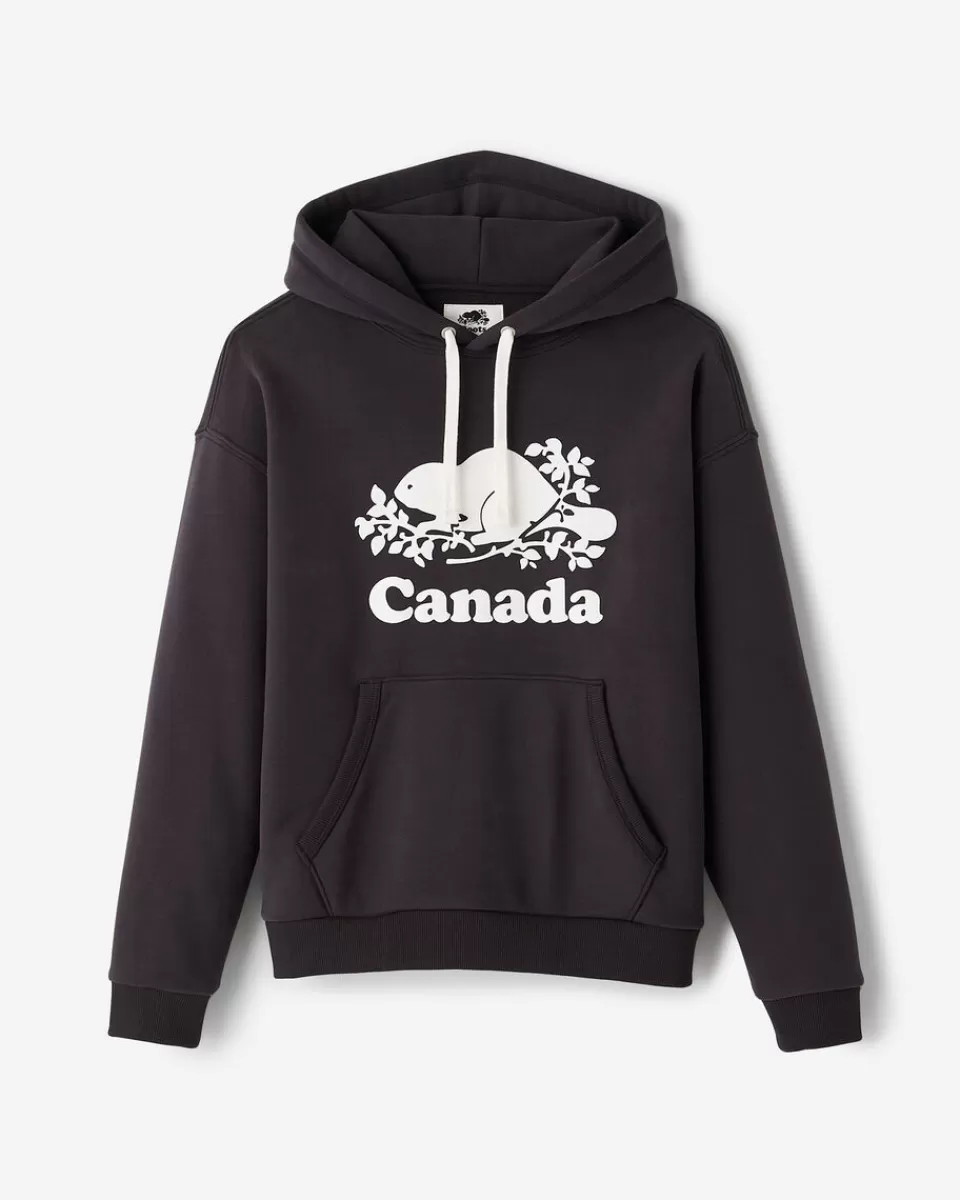 Roots Cooper Canada Kanga Hoodie CHARCOAL BLACK Fashion