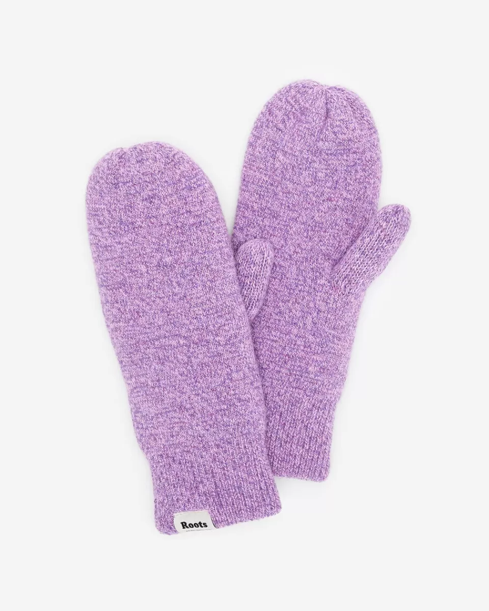 Roots Cozy Knit Mitten PASTEL LILAC MIX Clearance