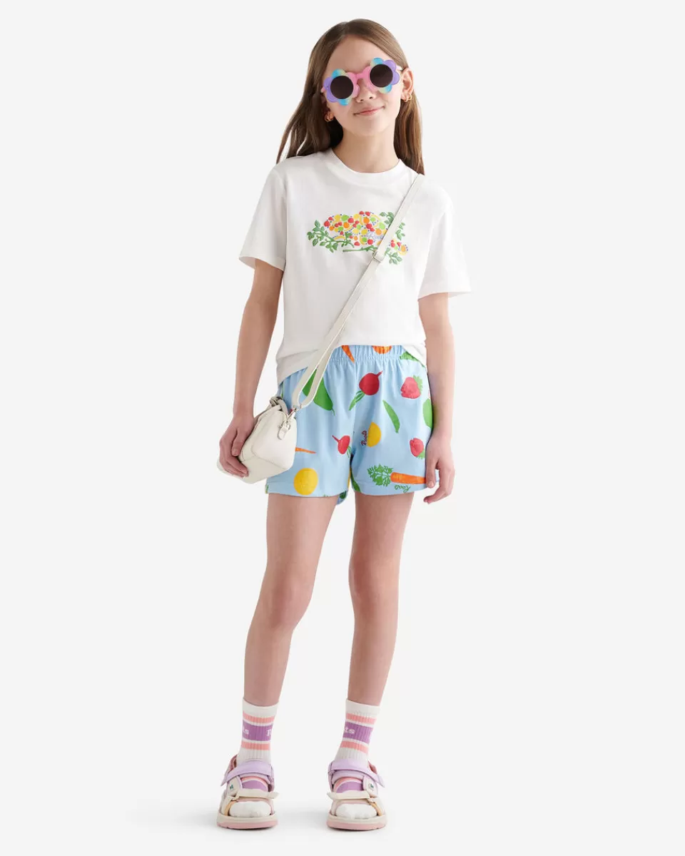 Roots Girls Garden Print Short CLEAR SKY BLUE Sale