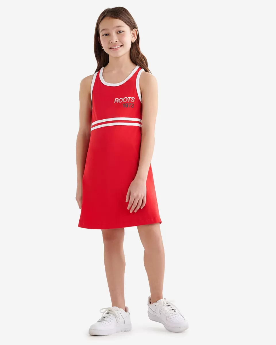 Roots Girls Northern Athletics Tank Dress JAM RED Clearance