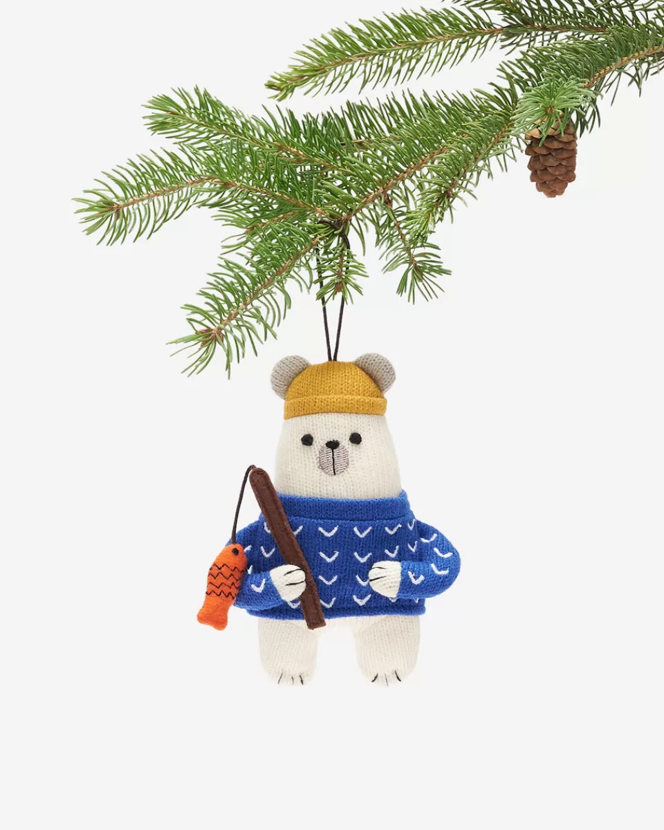 Roots Ice Fishing Polar Bear Ornament MULTI Flash Sale