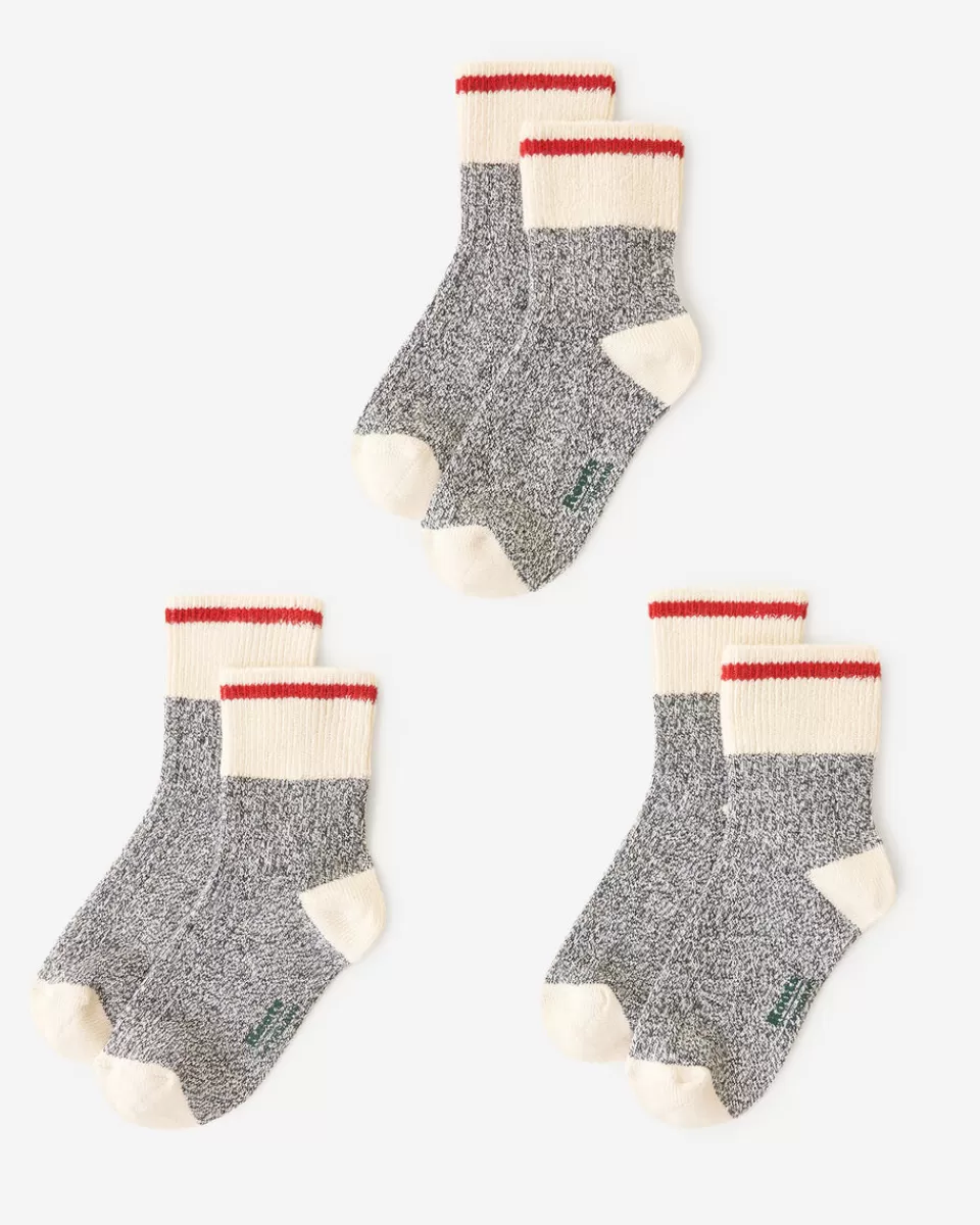 Roots Kid Classic Cabin Ankle Sock 3 Pack SALT & PEPPER Fashion