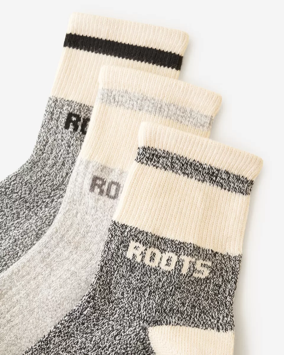 Roots Kid Cooper Pepper Sock 3 Pack SALT & PEPPER Outlet