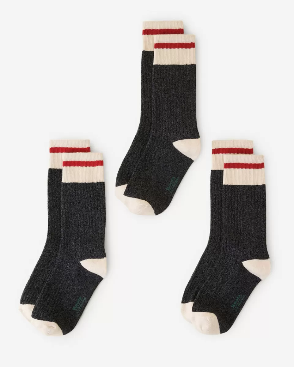 Roots Kid Cotton Cabin Sock 3 Pack BLACK MIX Shop