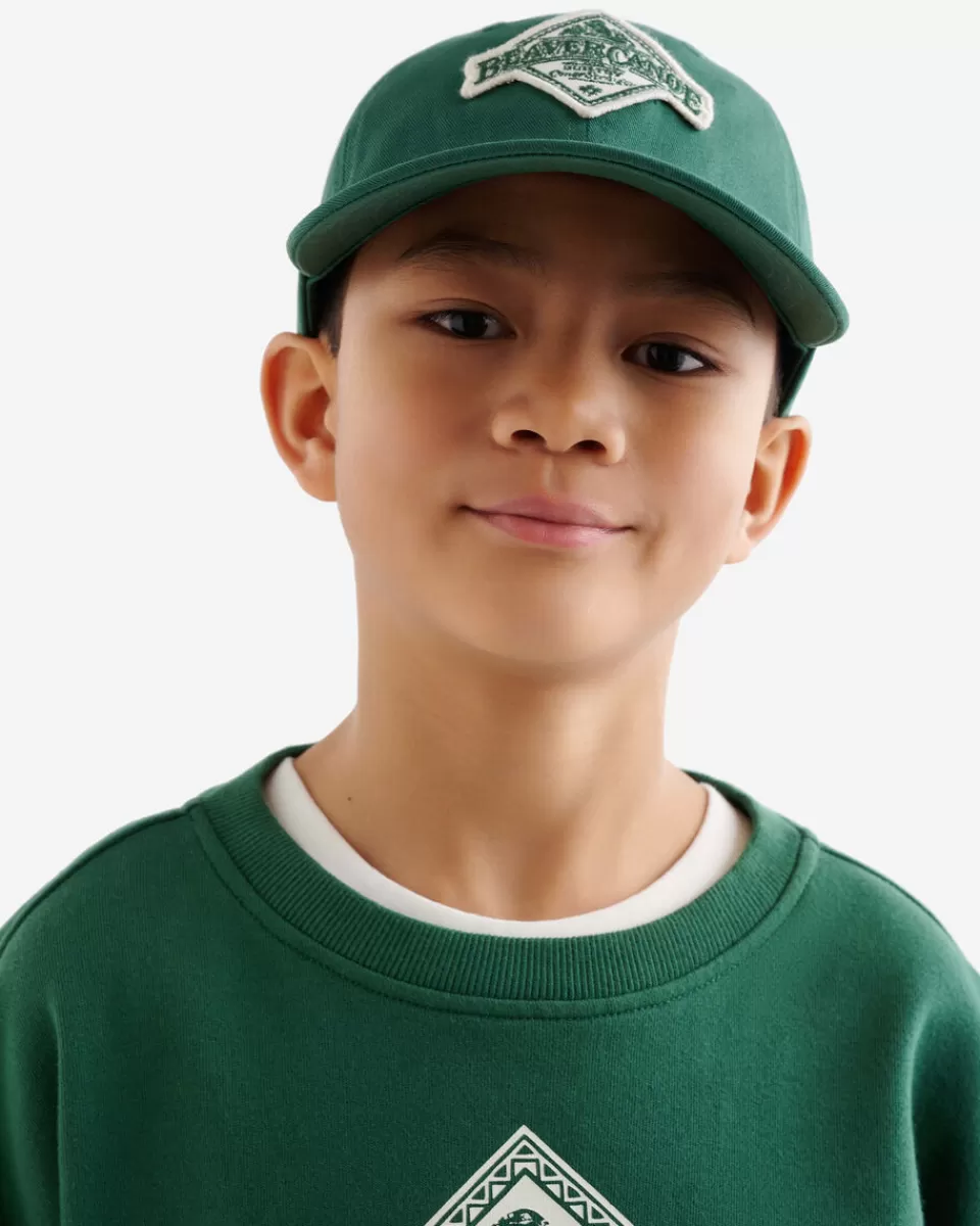 Roots Kids Beaver Canoe Baseball Cap FOREST GREEN Discount