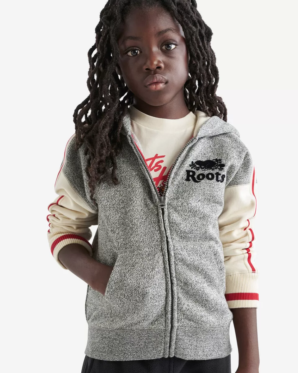 Roots Kids Cabin Full Zip Hoodie GREY OAT PEPPER Online