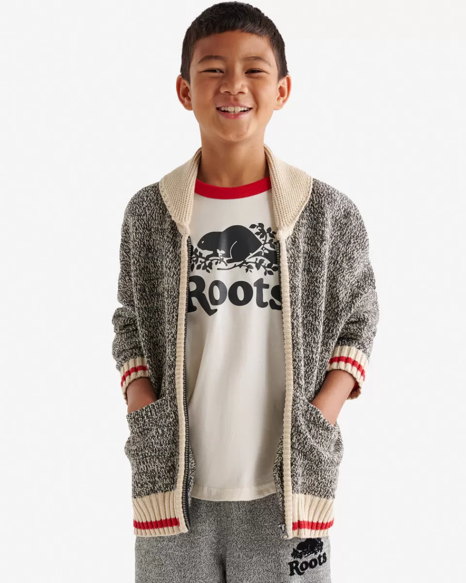 Roots Kids Cabin Shawl Cardigan GREY OAT MIX Discount