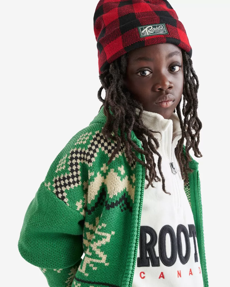 Roots Kids Cabin Shawl Fair Isle Cardigan KELLY GREEN Best Sale