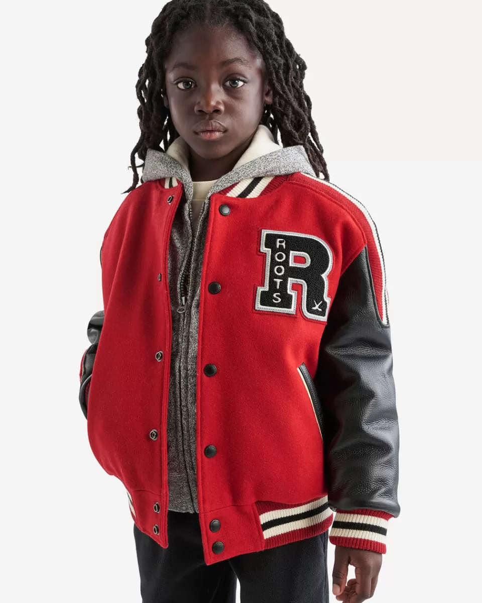 Roots Kids Hockey Varsity Jacket CARDINAL RED Sale