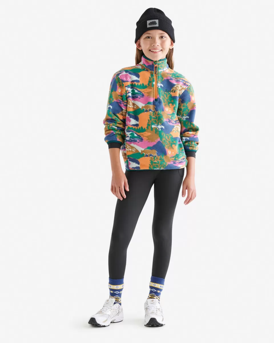 Roots Kids Microfleece Half Zip Stein MULTI LANDSCAPE Online