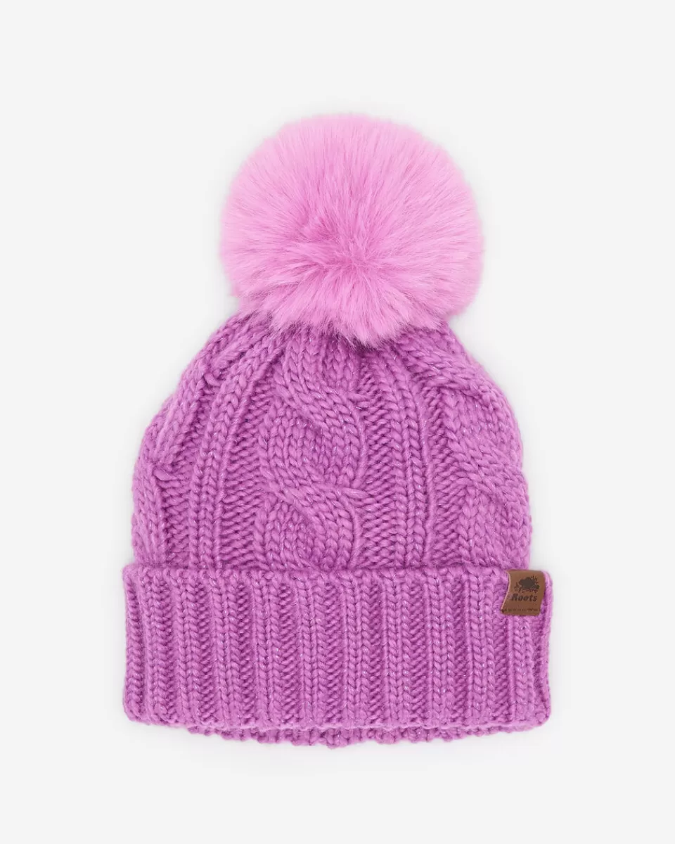 Roots Kids Olivia Cable Toque PURPLE SPARKLE Store