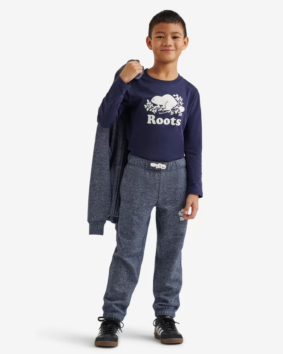 Roots Kids Organic Original Cooper Beaver T-Shirt NAVY BLAZER Clearance