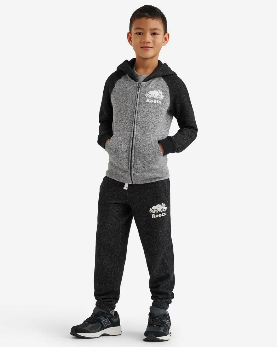 Roots Kids Organic Original Full Zip Hoodie BLACK PEPPER Clearance