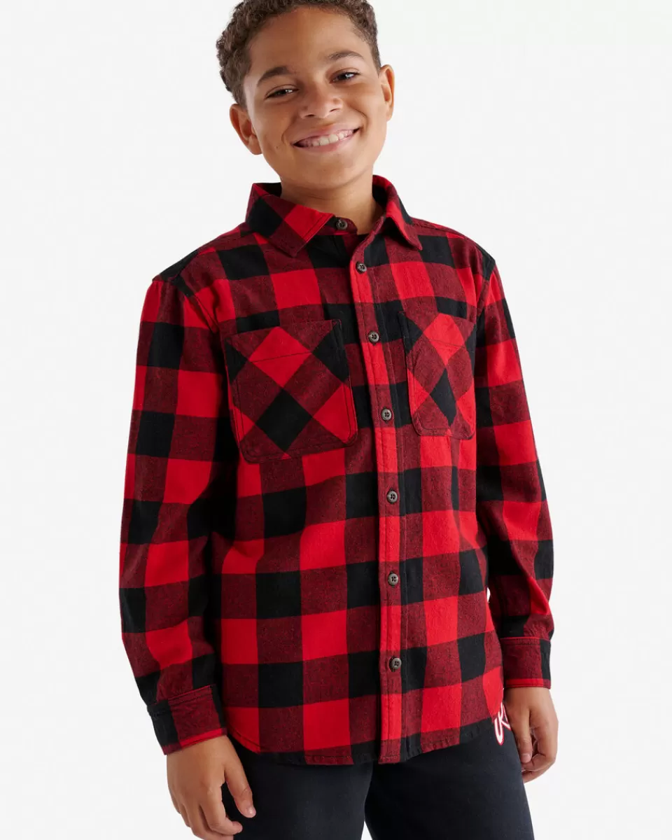 Roots Kids Park Plaid Shirt CABIN RED Cheap