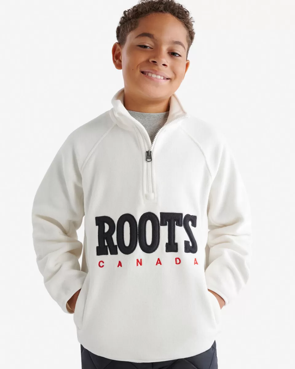 Roots Kids Retro Microfleece Half Zip Stein Clearance