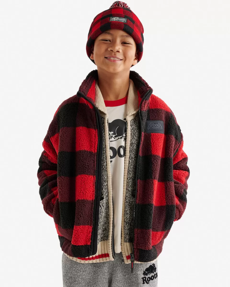 Roots Kids Shearling Fleece Full Zip CABIN RED Best Sale