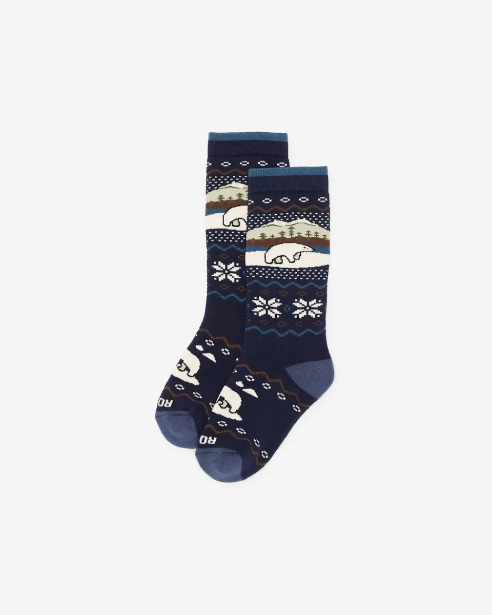 Roots Kids Wilderness Boot Sock DARK SLATE BLUE Flash Sale