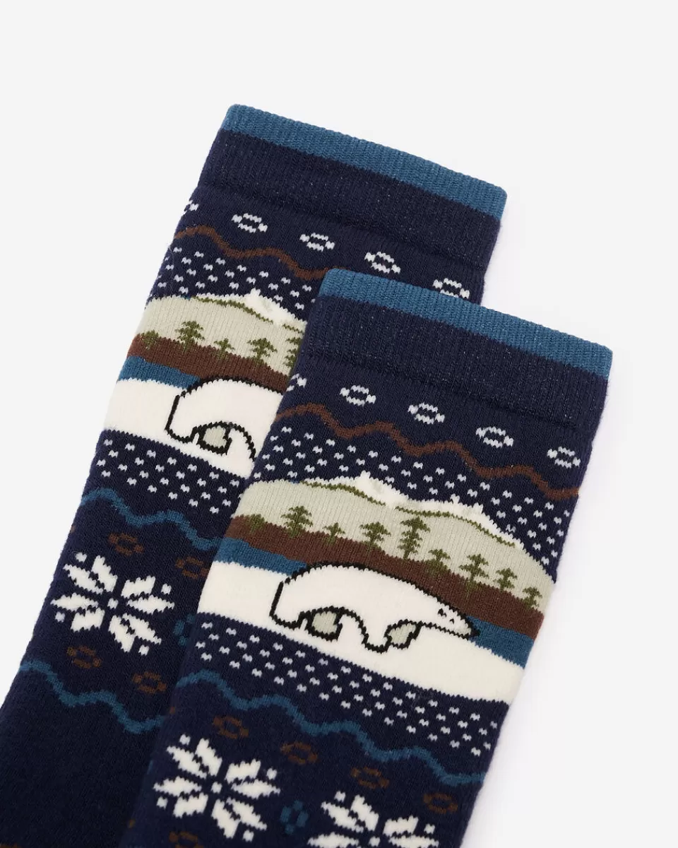 Roots Kids Wilderness Boot Sock DARK SLATE BLUE Flash Sale