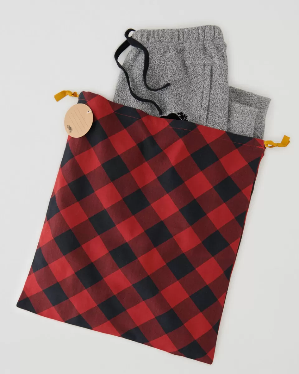 Roots Medium Drawstring Gift Bag CABIN RED Online