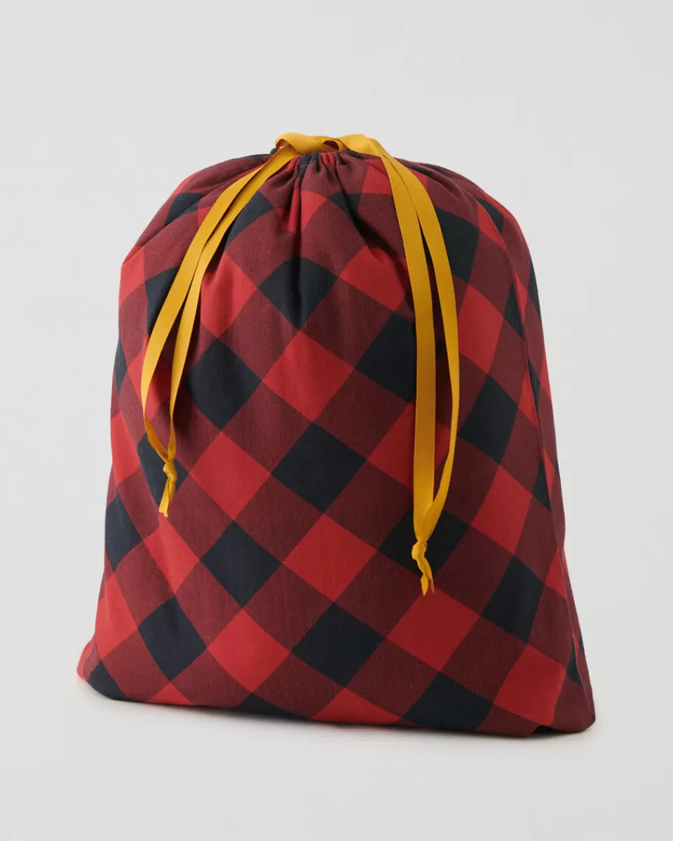 Roots Medium Drawstring Gift Bag CABIN RED Online