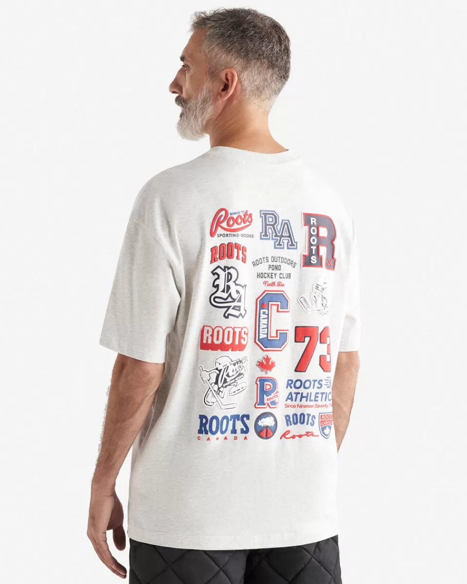 Roots Mens Legends T-Shirt WHITE MIX Store