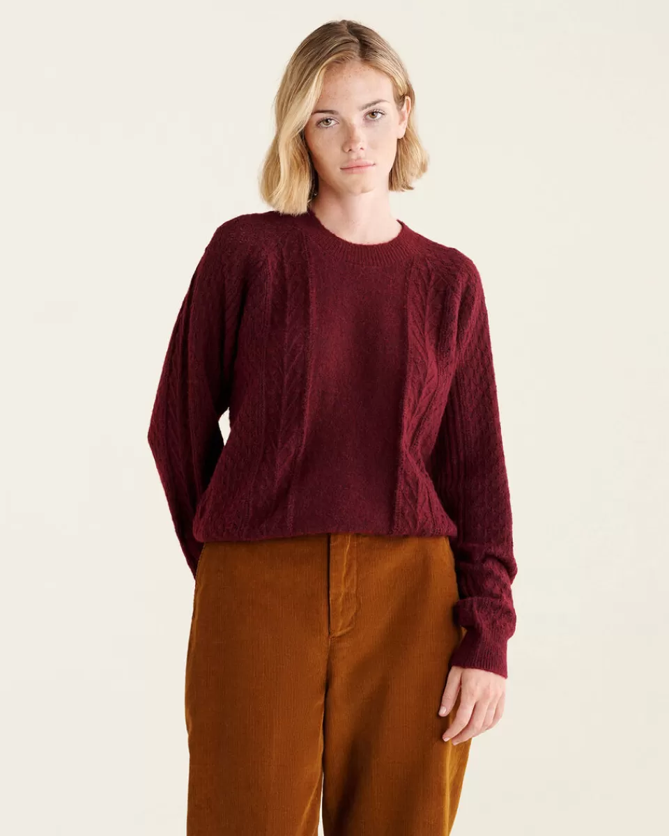 Roots Merrick Pointelle Sweater WINDSOR WINE Flash Sale