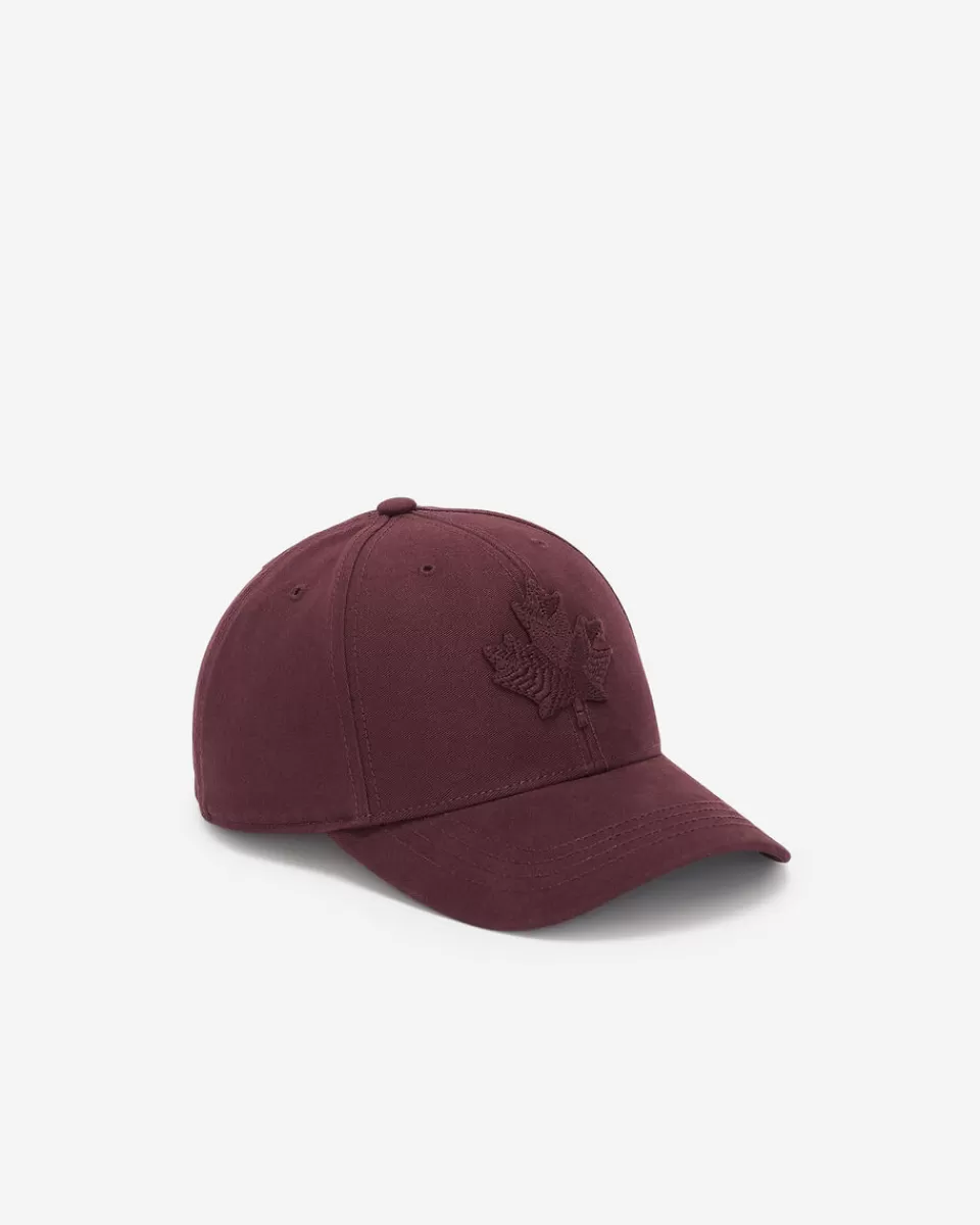 Roots Modern Leaf Baseball Cap DEEP MAROON Flash Sale