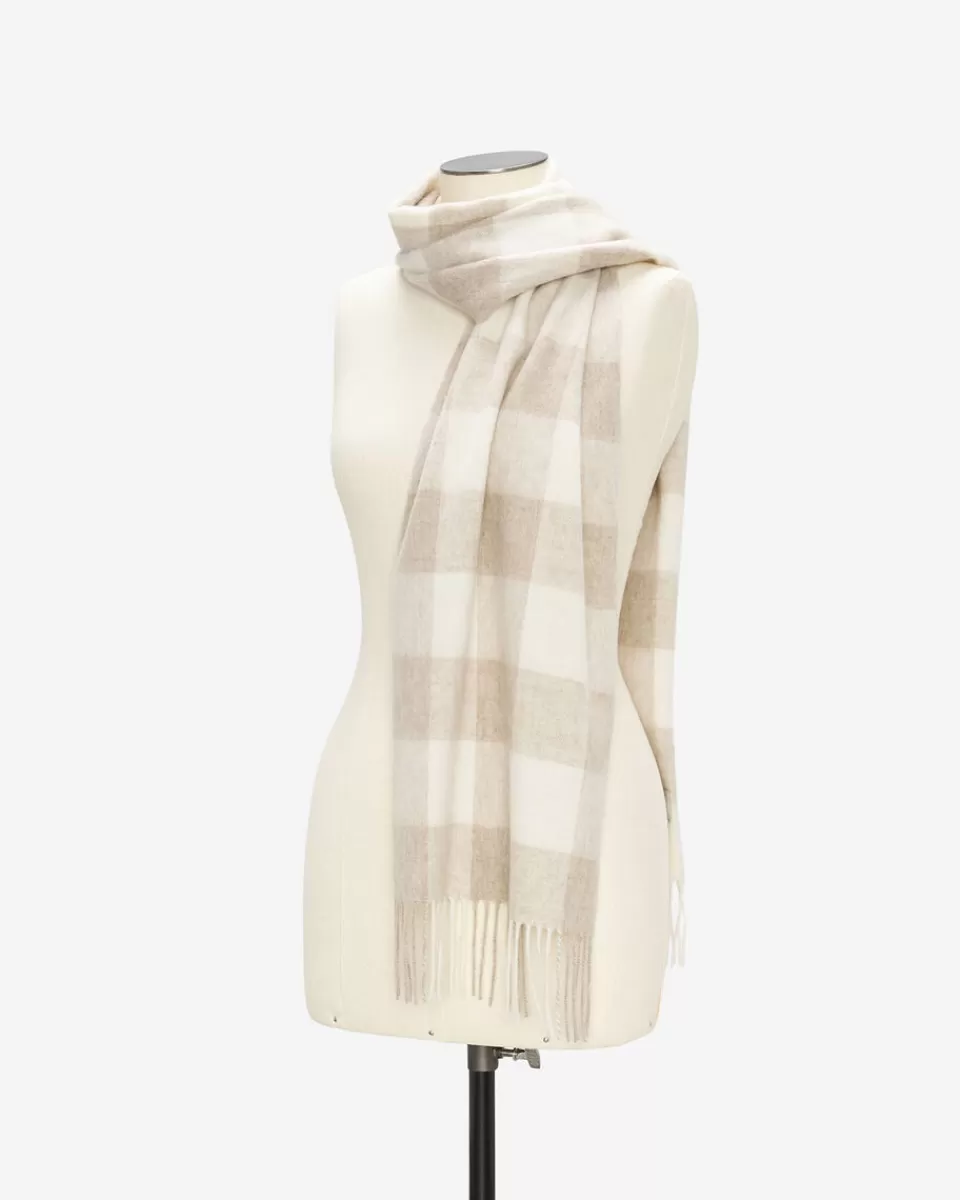 Roots Plaid Wool Scarf FLAXSEED MIX Fashion