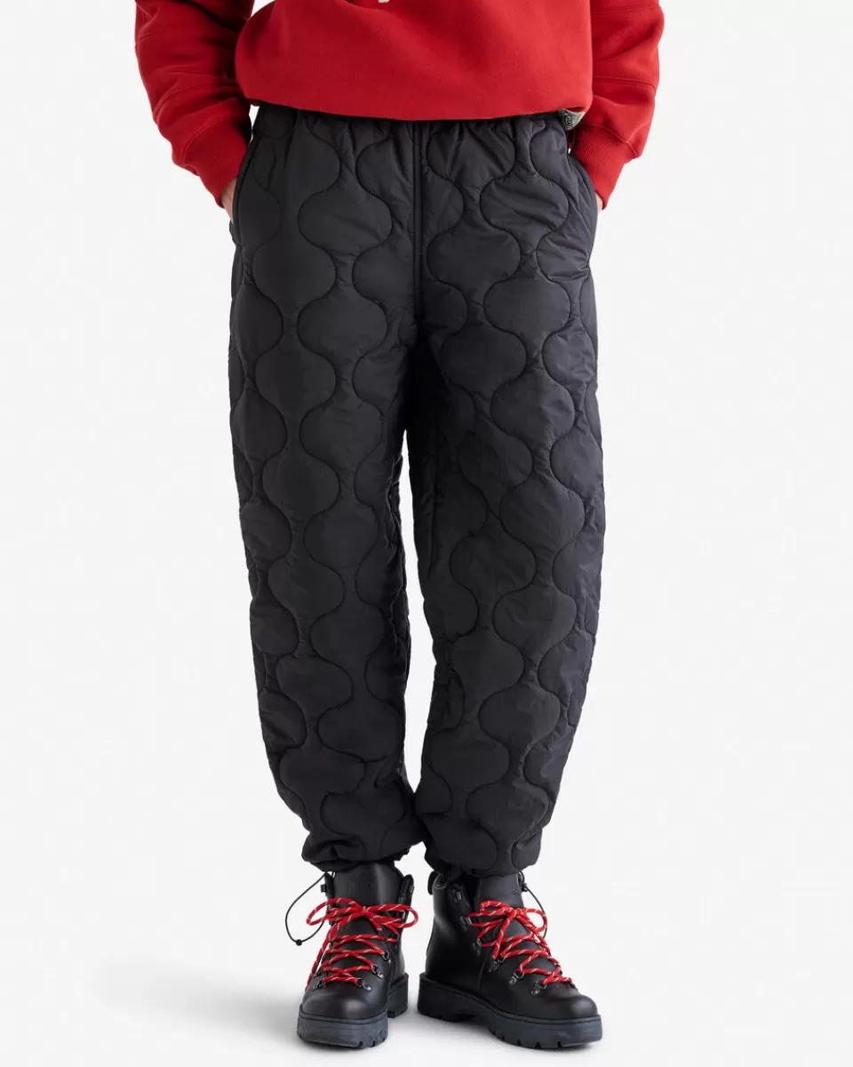 Roots Quilted Track Pant BLACK Clearance