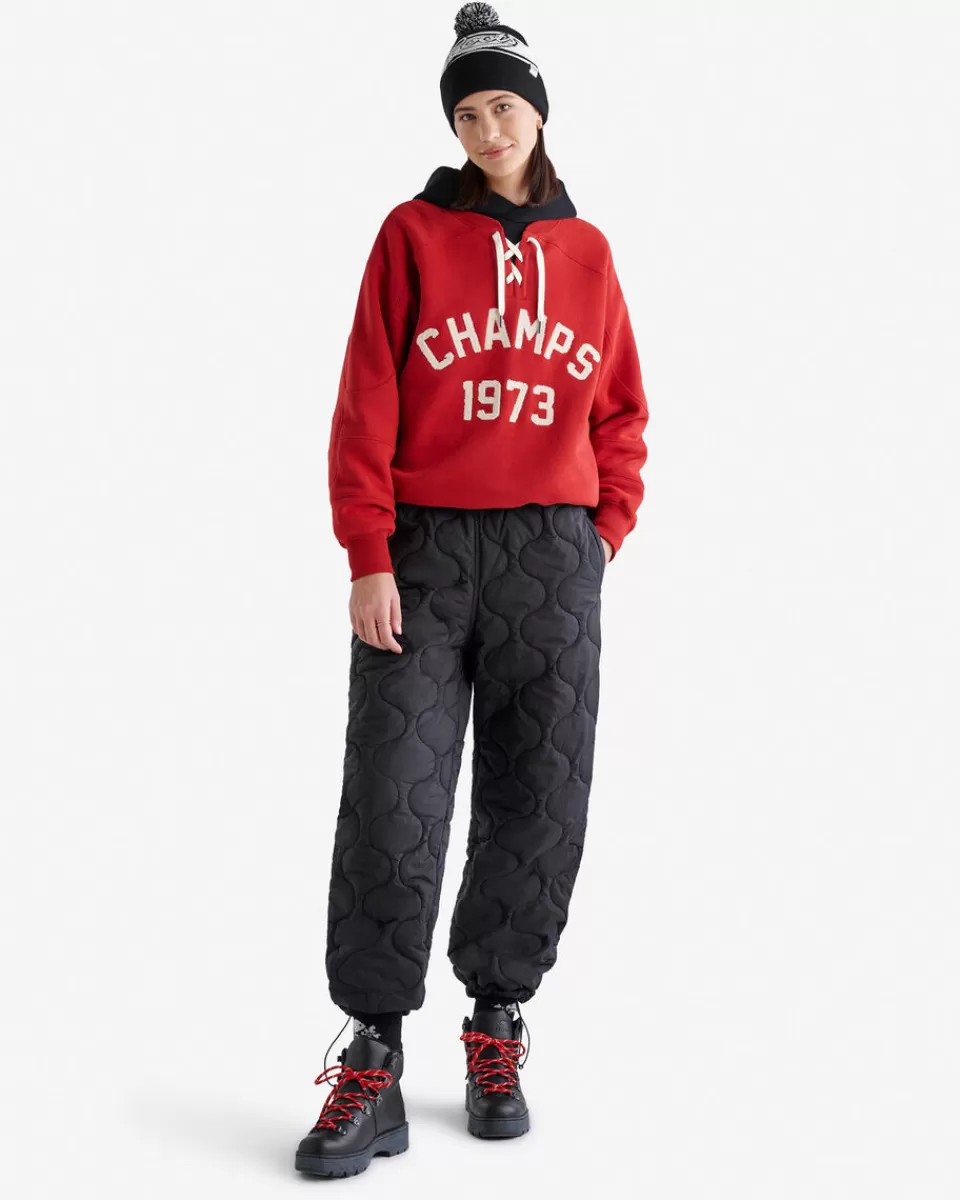 Roots Quilted Track Pant BLACK Clearance