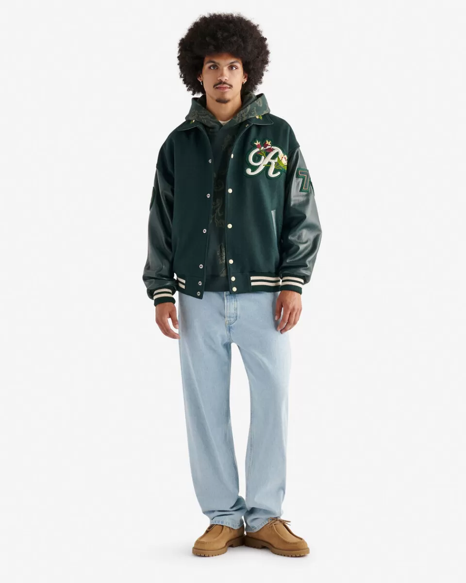 Roots Signature Varsity Jacket VARSITY GREEN/GREEN Discount