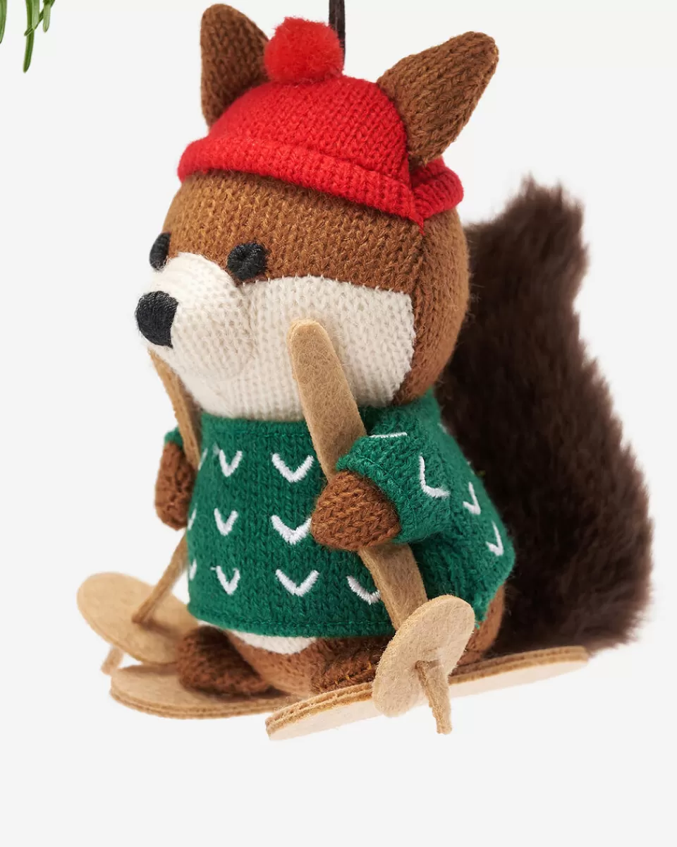 Roots Skiing Squirrel Ornament MULTI Cheap