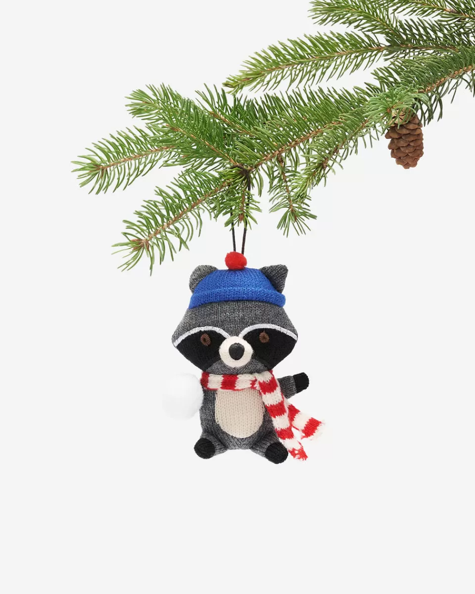 Roots Snowball Fight Raccoon Ornament MEDIUM GREY MIX Flash Sale