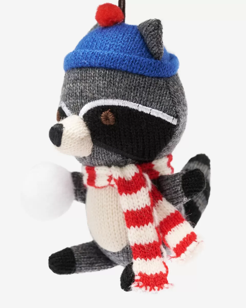 Roots Snowball Fight Raccoon Ornament MEDIUM GREY MIX Flash Sale