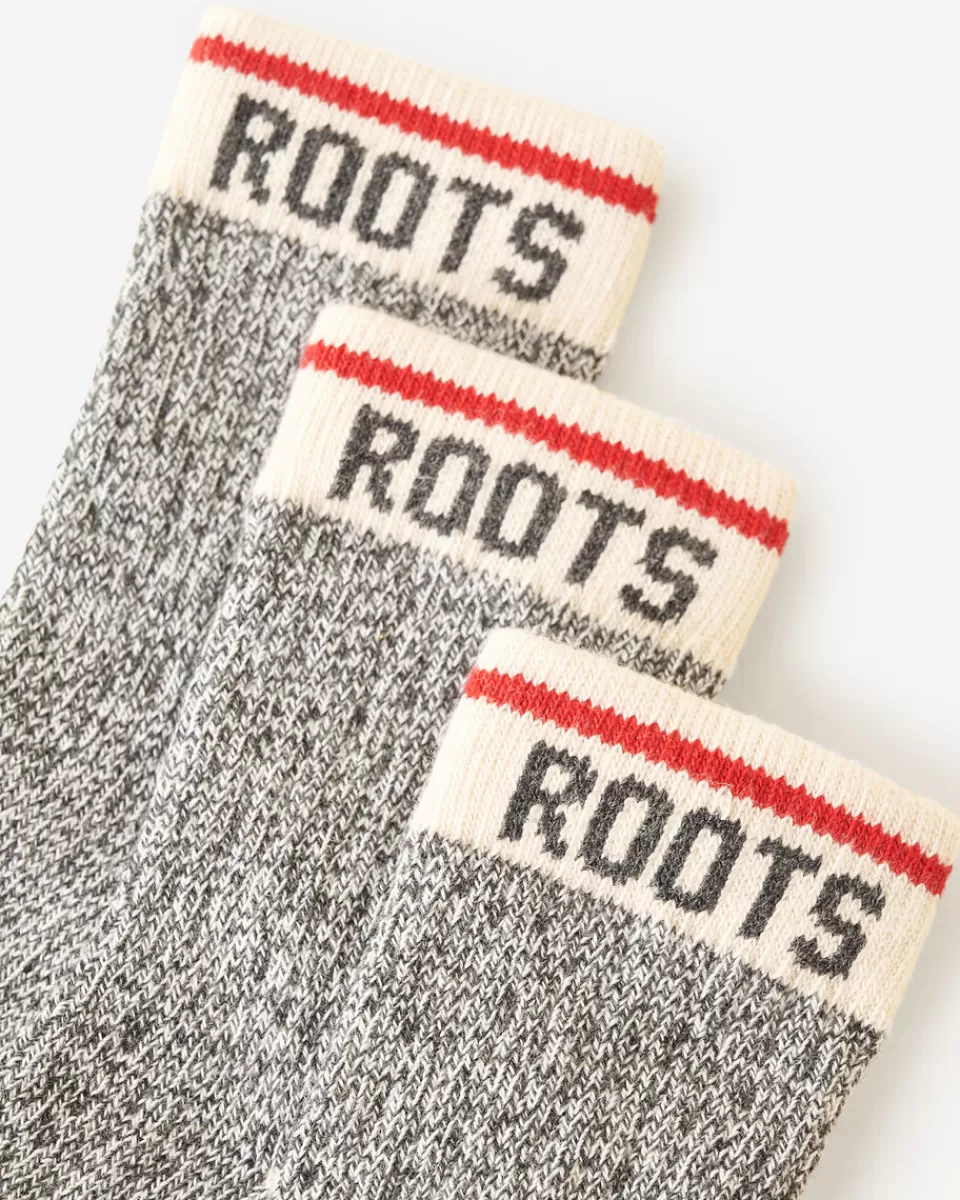 Roots Toddler Classic Cabin Sock 3 Pack SALT & PEPPER New