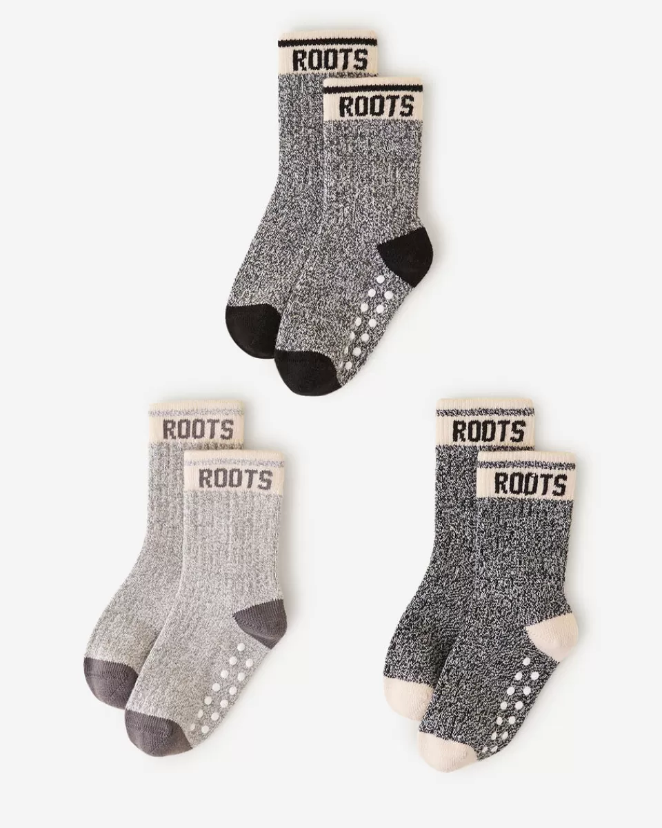 Roots Toddler Cooper Pepper Sock 3 Pack SALT & PEPPER Hot