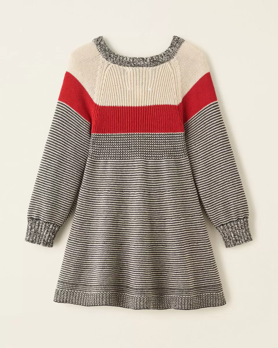 Roots Toddler Girls Cabin Knit Stripe Dress GREY OAT MIX Hot