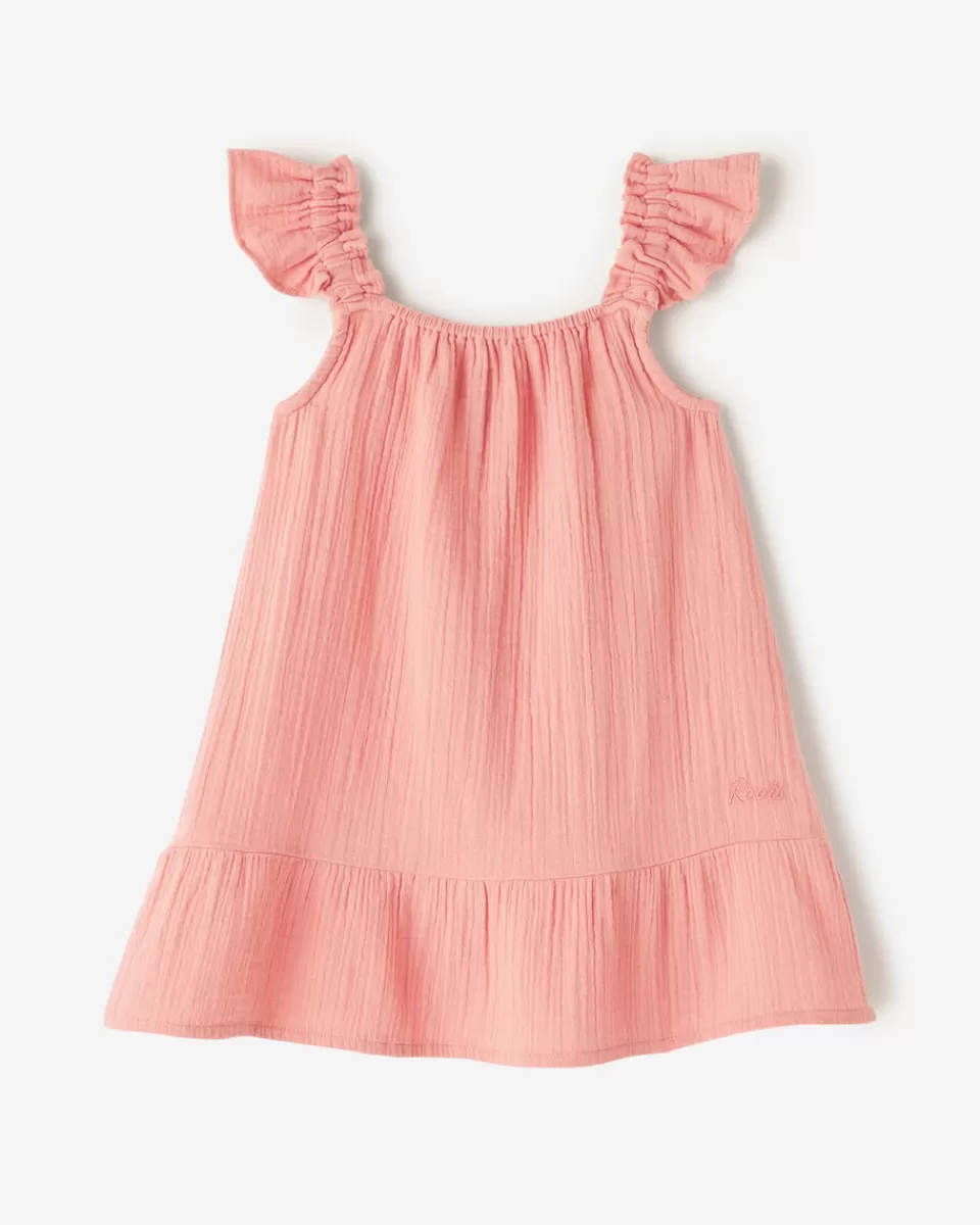 Roots Toddler Girls Crinkle Ruffle Dress MAUVEGLOW Hot