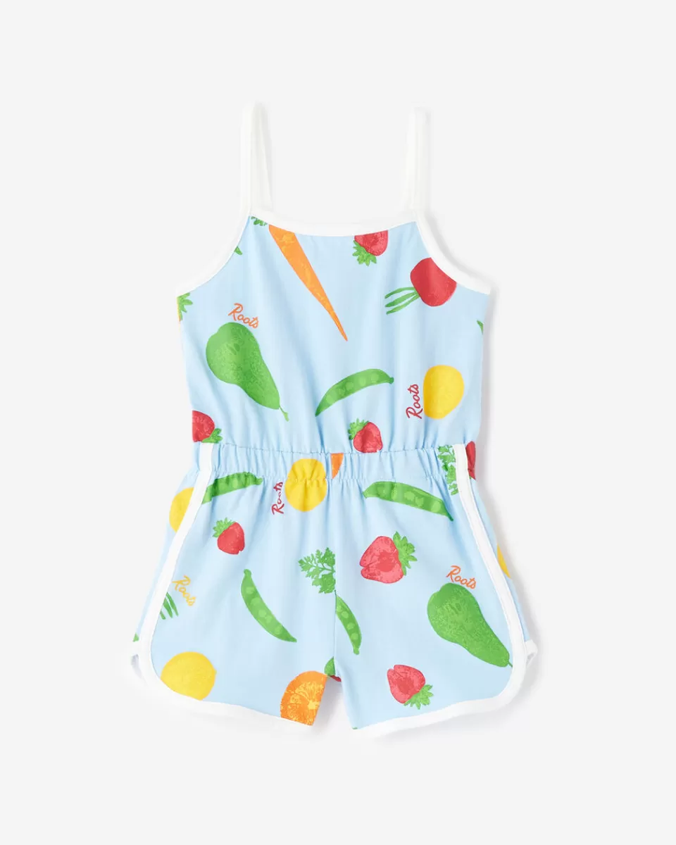 Roots Toddler Girls Garden Print Romper CLEAR SKY BLUE Online