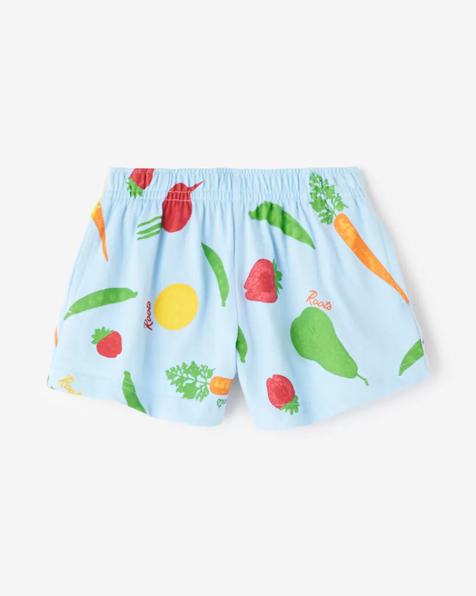 Roots Toddler Girls Garden Print Short CLEAR SKY BLUE Cheap