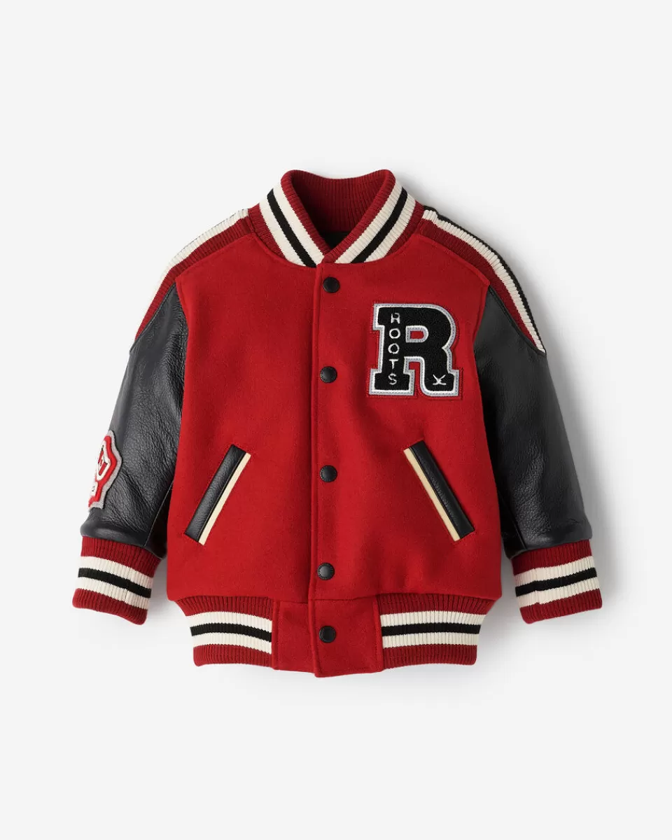 Roots Toddler Hockey Varsity Jacket CARDINAL RED Online